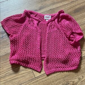 Justice Magenta Open-Knit Sweater (Bin B)